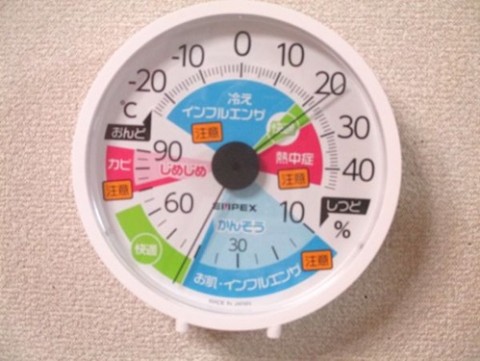 健康管理と節電にも温湿度計♪